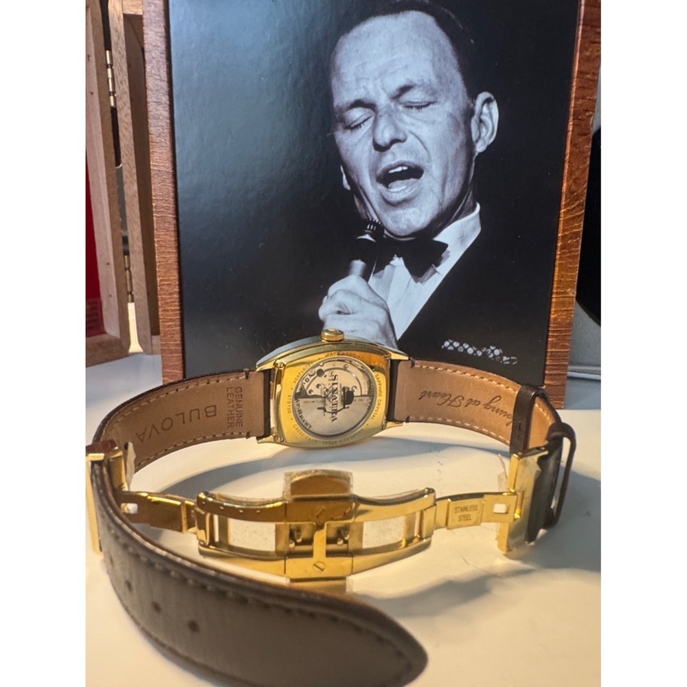 Bulova Frank Sinatra Young at Heart Watch Mens OS Brown Gold Automatic 97B198